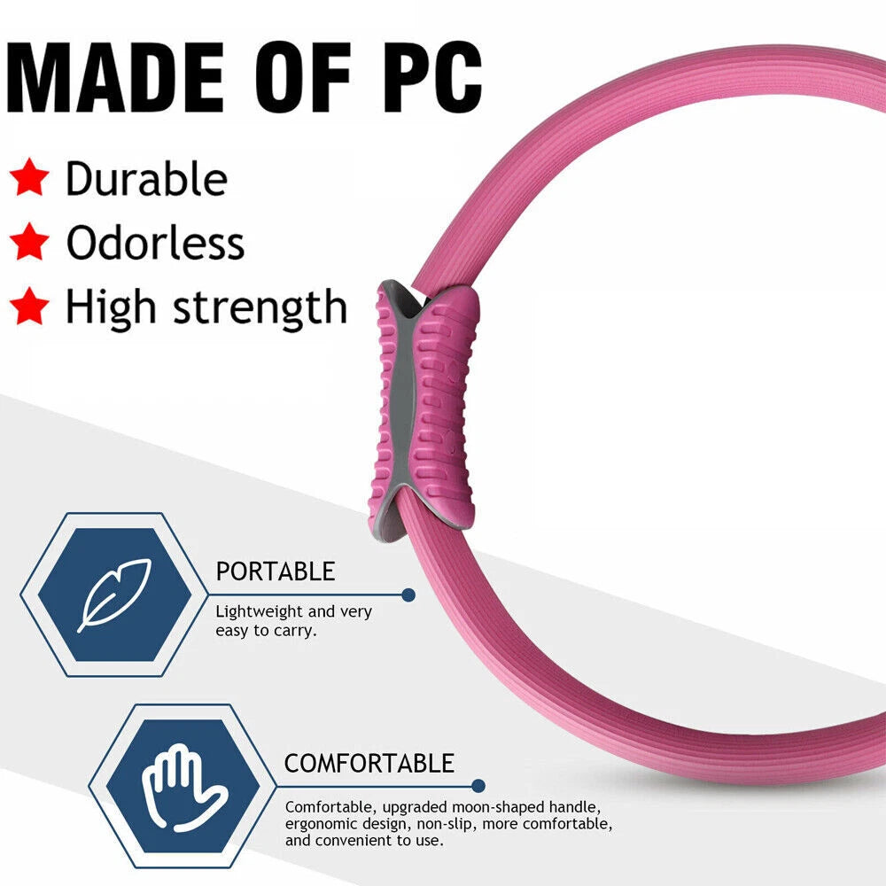 Dual Grip Pilates Ring Magic Circle Body Sport Fitness Weight Exercise Yoga Kit